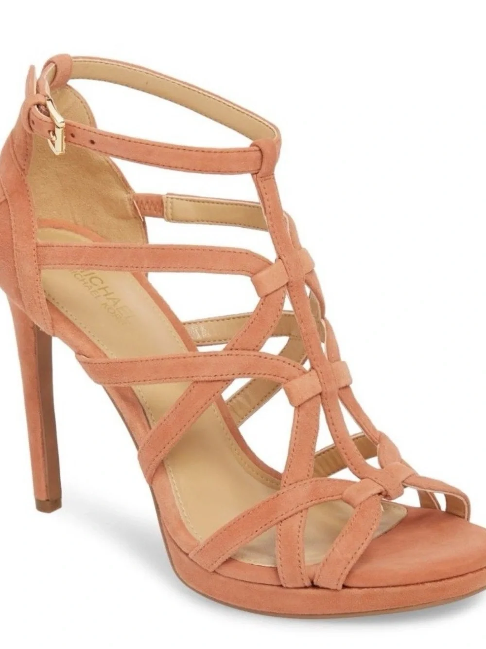 Michael Kors Coral Suede Strappy High Heel Sandal